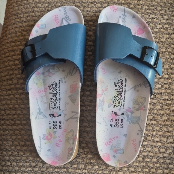 Birkenstock Shoes - Birki's Retro Slide Sandals Aqual Teal Blue Cover Retro Soul Ladies 10 Men 8